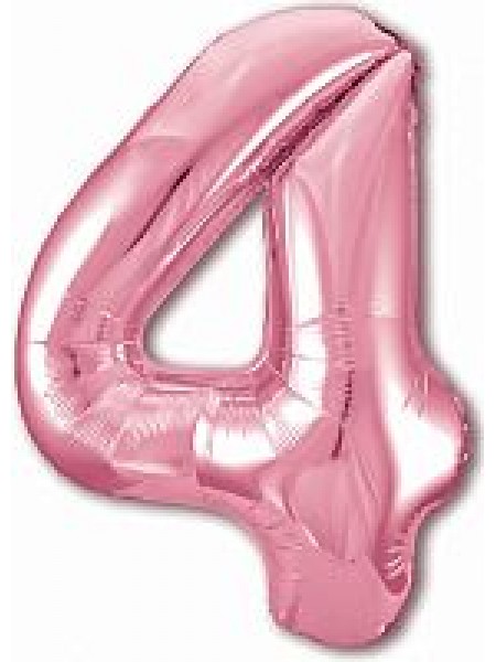 Фольгированный шар с гелием "Цифра 4, Фламинго" 102 см